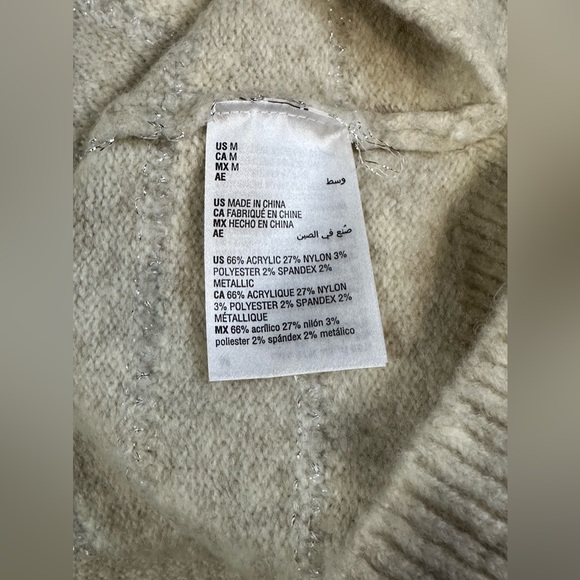 Style & Co. Womens Off White / Silver Striped Turtleneck Soft Pullover Sz M NWT - Picture 7 of 8